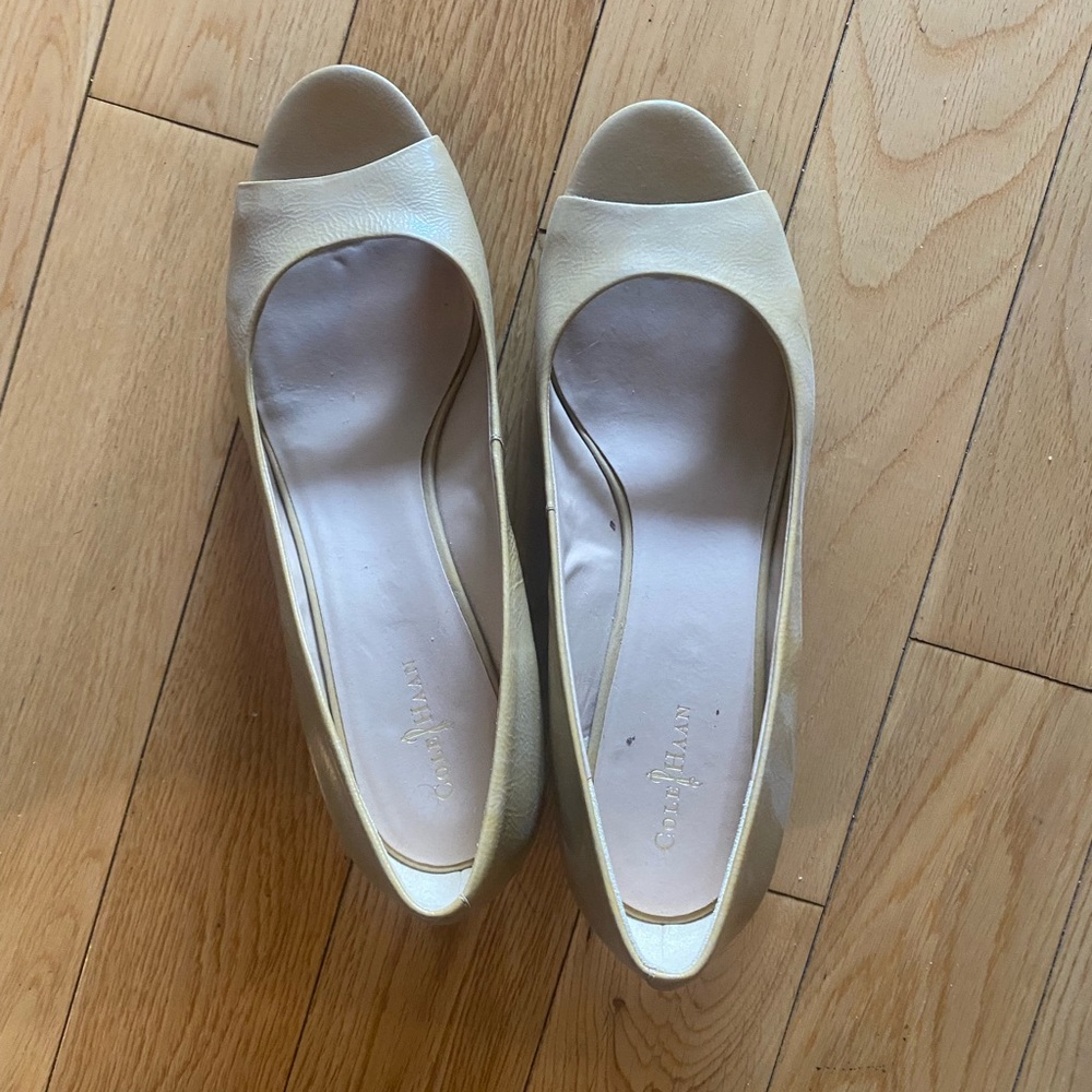 Cole Haan Women's Cream Peep Toe Shoes